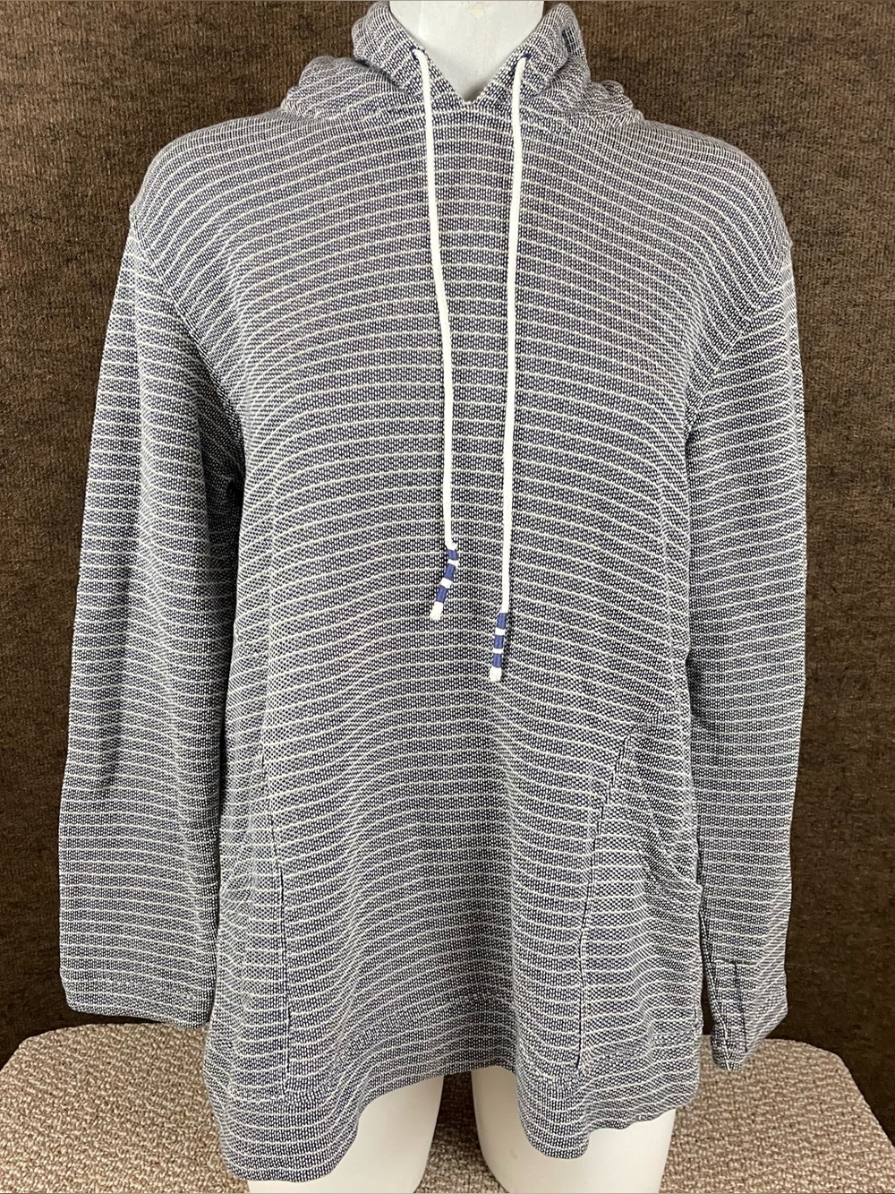 J. Jill Hoodie Women’s Large Striped Sherpa Lined Hood Pockets Athletic Yoga 311